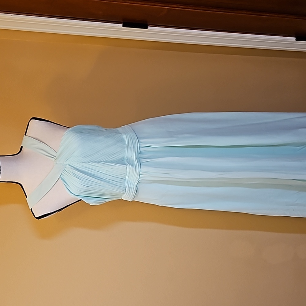 TEVOLIO DRESS 10 MINT GREEN RUCHED PLEATED MAXI DRESS NWOT